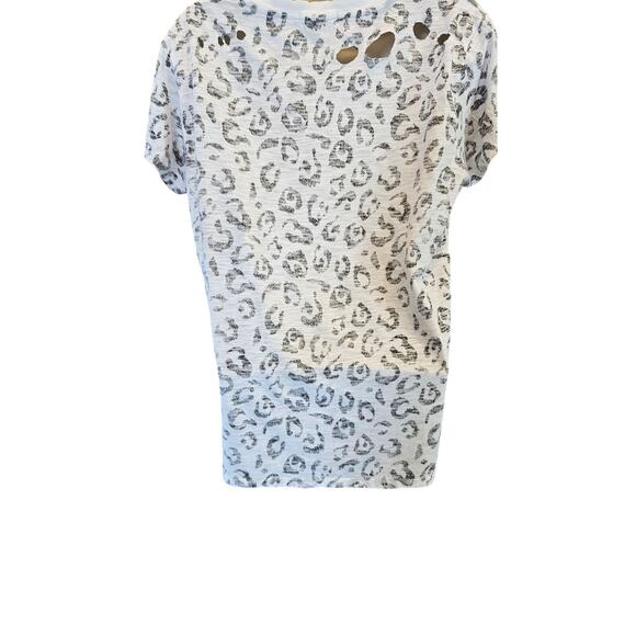 Chrldr cheerleader grunge distressed leapord skull t shirt top M EUC whimsigoth - Picture 2 of 6